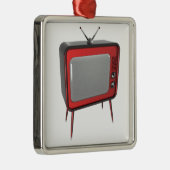 Rotes Retro Fernsehen Ornament Aus Metall (Rechts)