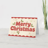 Rotes Retro-Groovy Frohe Weihnachten (Vorderseite)