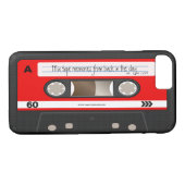 Rotes Retro Kassetten-Band-personalisiertes cooles Case-Mate iPhone Hülle (Rückseite (Horizontal))
