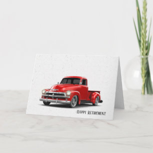 Rotes Retro-Lieferwagen-Rentner Karte