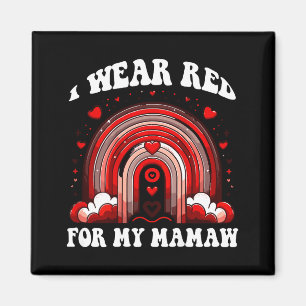 Rotes Retro-Mamaw-Herzkrankheitsbewusstsein Regenb Magnet