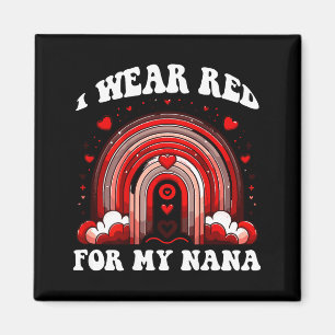 Rotes Retro-Nana-Herzkrankheitsbewusstsein-Regenbo Magnet