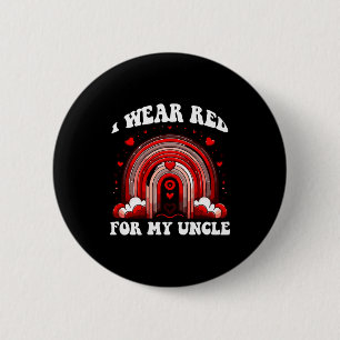 Rotes Retro-Onkel-Herzkrankheitsbewusstsein Regenb Button