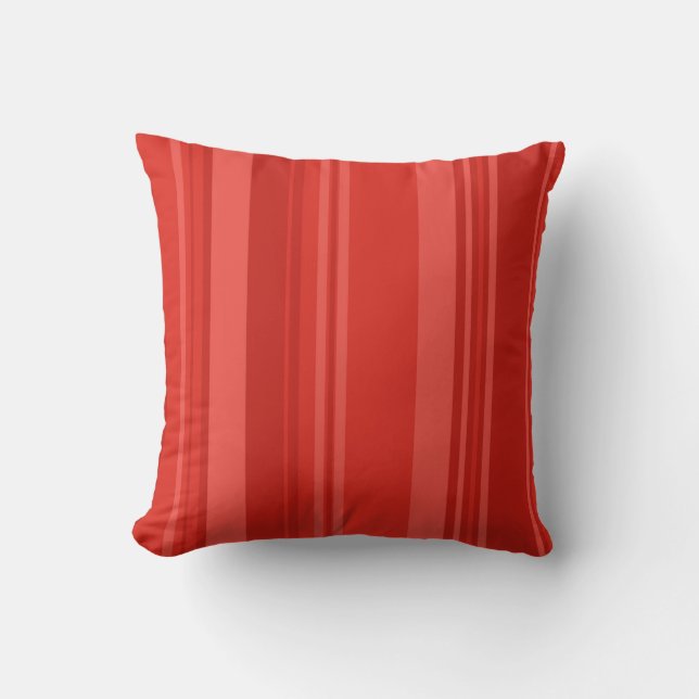 Rotes Retro Streifen Kissen (Vorderseite)