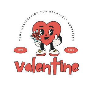 Rotes Retro-süßes Herz Charakter Valentinstag Kaffeetasse