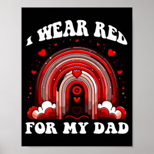 Rotes Retro-Vater-Herzkrankheit-Bewusstsein Regenb Poster
