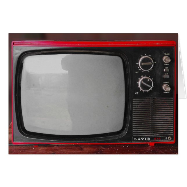 Rotes Retro Vintages Fernsehen (Vorderseite (Horizontal))
