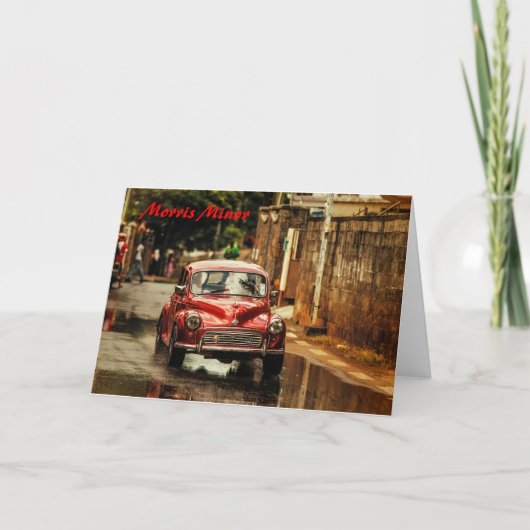 Rotes RetroMobile. Morris-Minderjähriger Karte (Vorderseite)