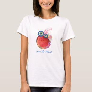 Rotes Rette-den-Planeten, Mutter Erde T-Shirt