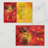 ROTES RIBBON IN GOLD-GLITZERN VISITENKARTE (Vorne/Hinten)