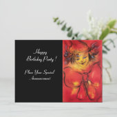 ROTES RIBBON, schwarz gelb Einladung (Stehend Vorderseite)