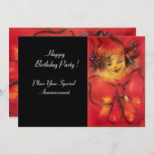 ROTES RIBBON, schwarz gelb Einladung (Vorne/Hinten)