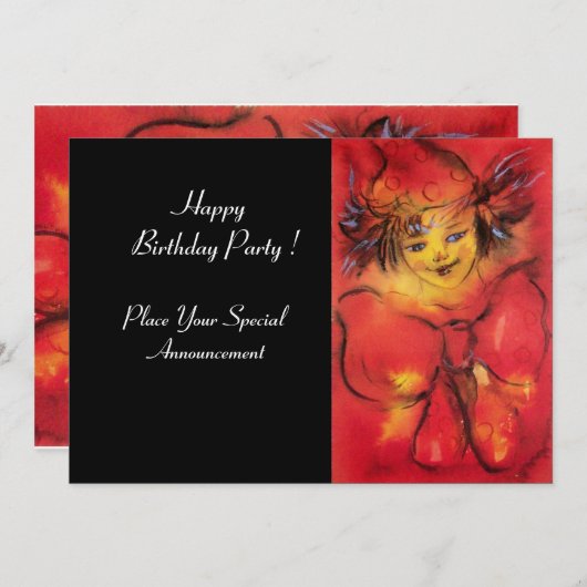 ROTES RIBBON, schwarz gelb Einladung (Vorne/Hinten)