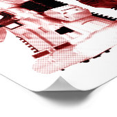 rotes Roboterplakat Poster (Ecke)