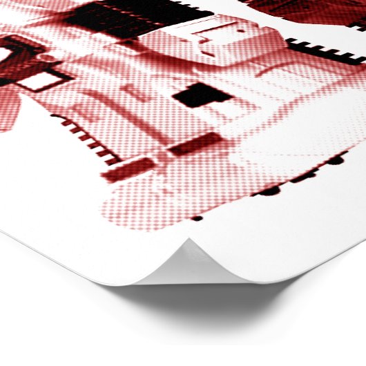 rotes Roboterplakat Poster (Ecke)