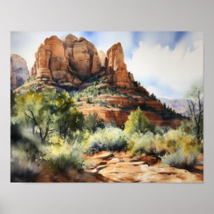 Rotes Rock Sedona Arizona Kunstvoll wandern Poster