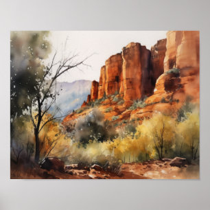 Rotes Rock Sedona Arizona Kunstvoll wandern Poster