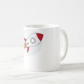 Rotes Rocketship Kaffeetasse (VorderseiteRechts)
