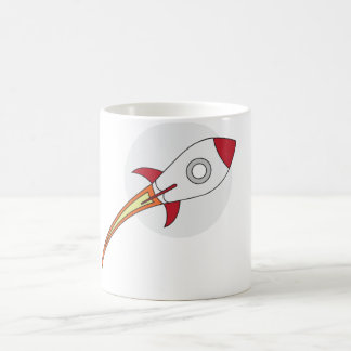 Rotes Rocketship Kaffeetasse