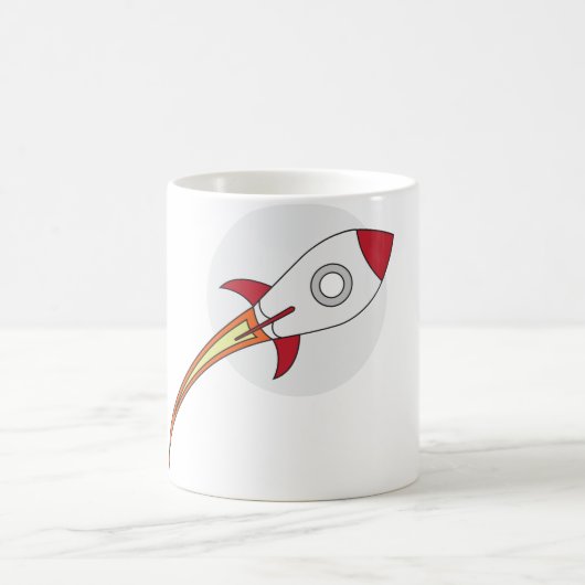 Rotes Rocketship Kaffeetasse (Mittel)