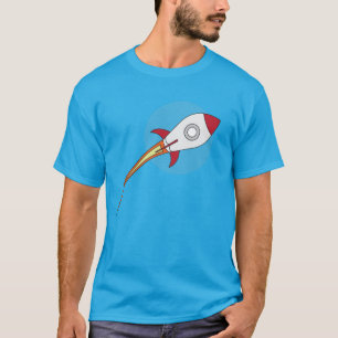 Rotes Rocketship T-Shirt
