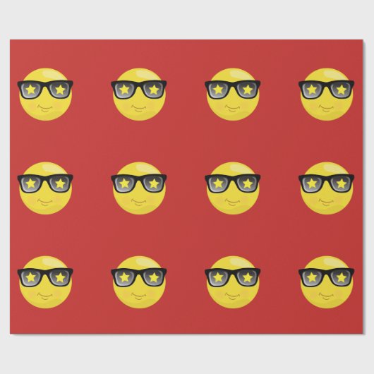 Rotes RockStar Emoji Packpapier (Flach)