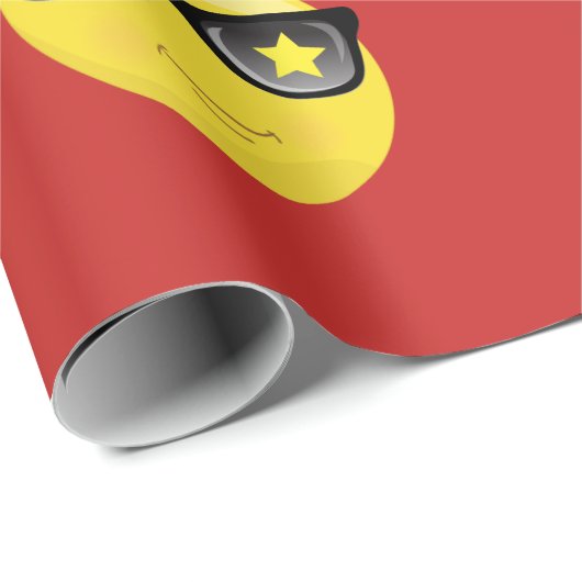 Rotes RockStar Emoji Packpapier (Rolleneckpunkt)