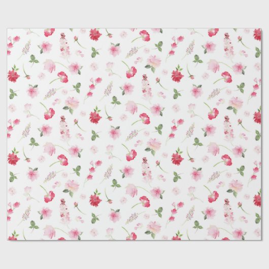 Rotes Rosa Blau Geschenkpapier (Flach)