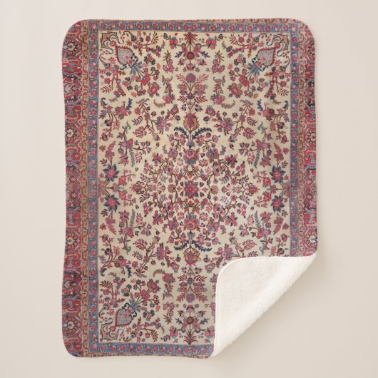 Rotes Rosa Blau Lila  Sherpadecke (Vorderseite)