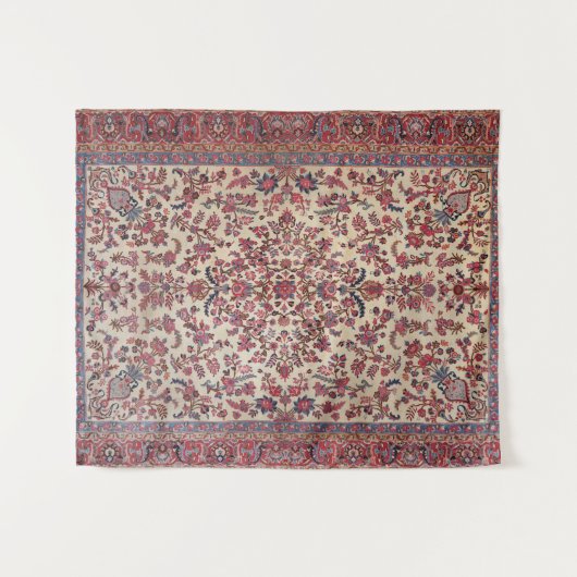 Rotes Rosa Blau Lila  Wandteppich (Vorderseite (Horizontal))