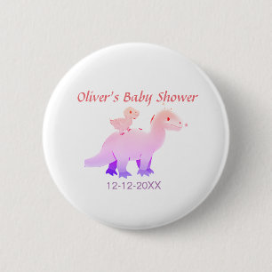 Rotes rosa blaues lila Dinosaurier-Baby-Party Datu Button