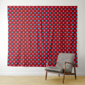 Rotes Rosa Blaues Polka-Punkt-Muster Wandteppich (Beispiel (Horizontal))