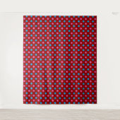 Rotes Rosa Blaues Polka-Punkt-Muster Wandteppich (Vorderseite)