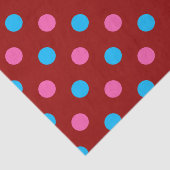 Rotes Rosa Blaues Tupfenmuster Seidenpapier (Ausschnitt)