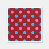 Rotes Rosa Blaues Tupfenmuster Serviette (Vorderseite)