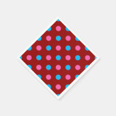 Rotes Rosa Blaues Tupfenmuster Serviette (Ecke)