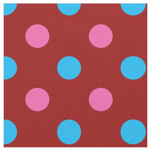 Rotes Rosa Blaues Tupfenmuster Stoff (Nahaufnahme)