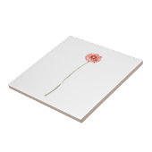 Rotes Rosa Blume Sketch Fliese (Seite)