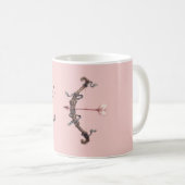Rotes Rosa Cupidspfeil Bogen Kaffeetasse (VorderseiteRechts)
