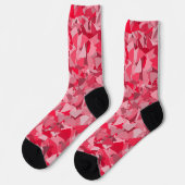 Rotes Rosa Dreieckmuster Socken (Linkes Detail)