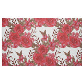 Rotes rosa florales botanisches Muster Stoff (Fat Quarter (45,7 x 55,9 cm))
