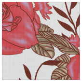 Rotes rosa florales botanisches Muster Stoff (Nahaufnahme)