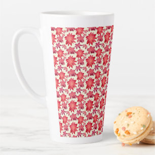 Rotes rosa florales nahtloses Muster dunkle Ästhet Milchtasse