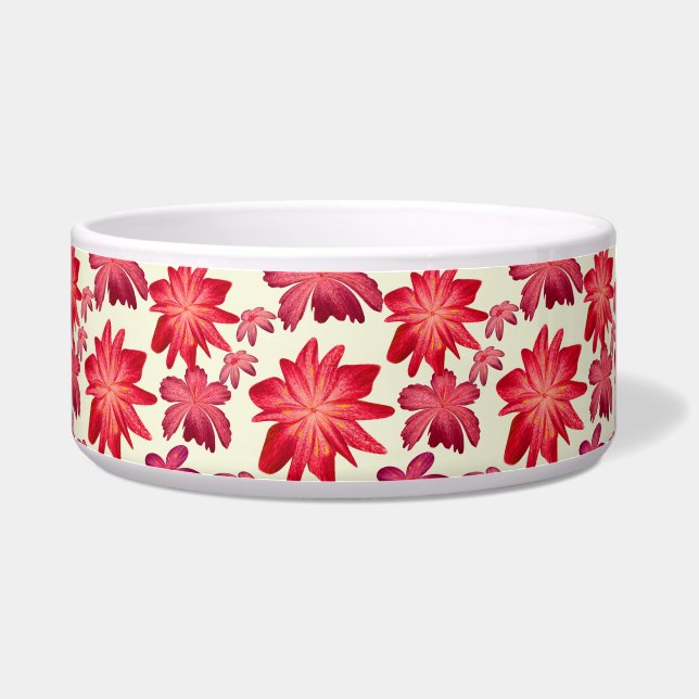 Rotes rosa florales nahtloses Muster dunkle Ästhet Napf (Rechts)