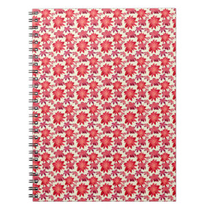 Rotes rosa florales nahtloses Muster dunkle Ästhet Notizblock