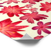 Rotes rosa florales nahtloses Muster dunkle Ästhet Poster (Ecke)