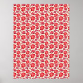Rotes rosa florales nahtloses Muster dunkle Ästhet Poster (Vorne)