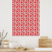 Rotes rosa florales nahtloses Muster dunkle Ästhet Poster (Küche)