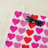 Rotes Rosa Fuchsia Herz Strandtuch (Beispiel)