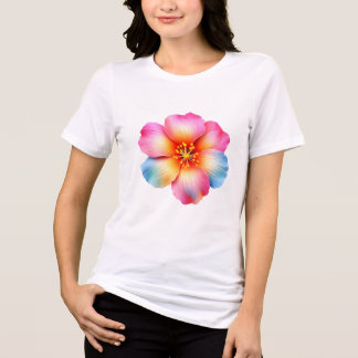 Rotes, Rosa, Gelbes, Blaues Blumen-T-Shirt für Fra Tri-Blend Shirt